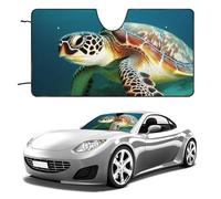Sea Turtle Car Windshield Sun Shade Keep Car Interior Cool 55"x30" Folding Front Window Sun Shade, Heat Shield for SUV, Truck, Blocks UV