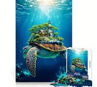 Sea Turtle Carrying A Island on Its Shell Underwater World 1000 Piece Jigsaw Puzzles for Adults Smart Reason Toy Quiet Fun Smooth Edge Festival Gift (50x75cm)