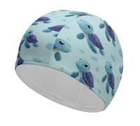 Sea Turtle Cartoon Pattern Funny Swim Cap Breathable Swimming Hat