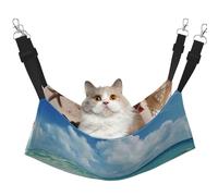 Sea Turtle Cat Hammock for Cage Hanging Soft Pet Hammock Bed with Adjustable Straps and Metal Hooks Reversible Double Sided Hanging Bed Soft Sleeping Hammock for Cats