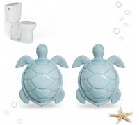 Sea Turtle Ceramic Toilet Bolt Covers Decorative Bathroom, 2 Pack, Blue