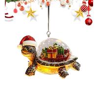 Sea Turtle Christmas Ornaments, 2D Acrylic Seaside Animal Decorations Christmas Decorations Sea Turtle Christmas Decorations for Indoor Living Room Door Wall Window Gifts