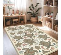 Sea Turtle Coastal Theme Turtles Area Rug 4' X 6'