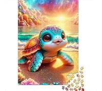 Sea Turtle Colourful Beach 1000 Piece Jigsaw Puzzle Puzzle Game for Family Adults Paper Leisure Gift 38x26cm/1000pcs