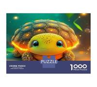 Sea Turtle Colourful Glowing Turtle in Scene 1000 Pieces Puzzle for Adults Unique Classic Educational Games 38x26cm/1000pcs