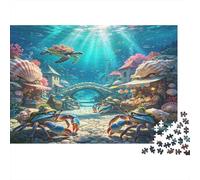 Sea Turtle Coral Underwater World 1000 Piece Jigsaw Puzzle Paper for Adults Ocean Scene Family Relaxation Home Decor Gift 52x38cm/1000pcs