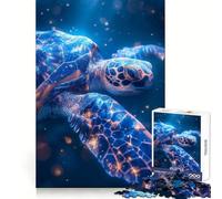 Sea Turtle Cosmic Odyssey Jigsaw Puzzles 1000 Piece for Adults Think Smart Toy Together Fun Accurate Cut Art Display (38x52cm)