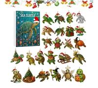 Sea Turtle Countdown | 24 Days 2D Acrylic, Countdown Calendar Sea Creatures - For Adults Teens Animal Lovers Kids