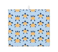 Sea Turtle Cute Print Microfiber Dish Drying Mats for Kitchen Counter, Machine Wash Super Absorbent Dish Drying Pad Rack Mat 16x18 Inch