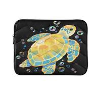 Sea Turtle Dark 15-16 Inch Quilted Laptop Sleeve Case Soft Notebook Protector Bag Computer Carrying Case
