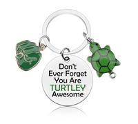 Sea Turtle Decor Keyring for Girls Boys Friends Teens Inspirational Keychain Sea Turtle Gifts Ocean Gifts for Women Turtles Lovers Gift Ideas Employee Appreciation Keychain Christmas Mother's Day Gift