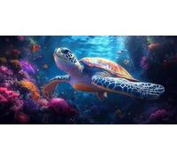 Sea Turtle Diamond Art Animal Diamond Painting Kits for Adults Beginner 5D DIY Full Round Drill Cross Stitch Kits for Adults Arts and Crafts for Bedroom Decor, Home Decor, Gifts 50 * 100cm -bby2603RL