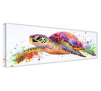 Sea Turtle Diamond Art, Diamond Painting Simple, 5D Round Full Drill Crystal Art Kits for Beginner, DIY Rhinestone Embroidery Mosaic Kits for Adults for Home Wall Decor, Large Canvas 270x90cm F1-396