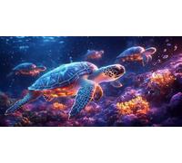 Sea Turtle Diamond Art, Pattern Animal Diamond Painting Kits for Adults 5D DIY Full Round Drill Gem Crystal Art Kits Crafts for Adults Beginner for Home Decor, Room Decor, Gifts 24X48 Inch -bby260324