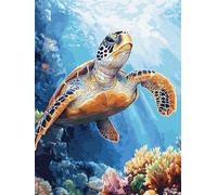 Sea Turtle Diamond Painting Kits for Adults, 5D Full Drill Square Diamond Art Kits, DIY Rhinestone Embroidery Cross Stitch Arts and Crafts, Crystal Art Painting for Wall Decor Gift 24x36 inch Q-453B