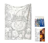 Sea Turtle DIY Coloring Blanket with 24 Color Marker,Color Your Own Blanket