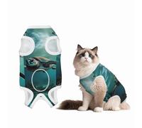 sea Turtle Dog Surgery Suit Recovery Suit, Breathable Full Body Dog & Cat Surgical Suit with Cute Prints, Alternative to Cone for Spay Neuter Wound Care, Male & Female Pets Large