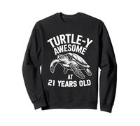 Sea Turtle Fan 21 Years Old Birthday Motif Sweatshirt