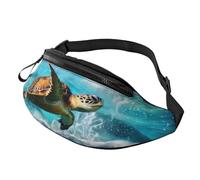 Sea Turtle Fanny Pack Waist Bag for Men Women Bum Bag with Headphone Jack and Adjustable Belt for Biking Running Jogging Traveling Outdoors Workout Cycling Fitness Hiking