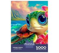 Sea Turtle Fantasy 1000 Pc Cardboard DIY Duck at Coast Jigsaw 12+, Challenging Family Game, Stress Relief, Vibrant Colours & Leisure Decor 52x38cm/1000pcs