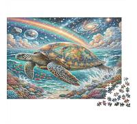 Sea Turtle Fantasy 1000 Pc Premium Paper Adult Puzzle, Ocean Surreal Art Style Decompression Game, Family Game Night, Gift for Her 38x26cm/1000pcs