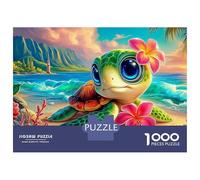 Sea Turtle Fantasy 1000 Piece Jigsaw Puzzles Vibrant Tortoise in Pond Adults Aged 12 And Above Educational Games Home Decoration Difficult Challenging Male And Female Birthday 70x50cm/1000pcs Gifts