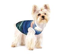 Sea Turtle Floating Up And Over Coral Print Small Dog Clothes Pet Vest, Soft Cotton Sleeveless T-Shirts Breathable Pet Tank Top Apparel For Puppies And Cats