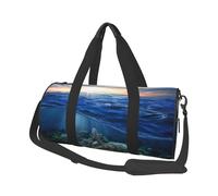 Sea Turtle Floating Up and Over Coral Print Travel Duffel Bag, Foldable Gym Bag Overnight Weekend Bags for Women, Large Holdall Bag Cabin Bag for Sports and Travel