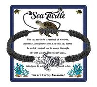 Sea Turtle Gifts for Women, Ocean Bracelet for Turtle Lovers, Cute Ocean Gifts for Sea Animals Lovers, Adjustable, Stainless Steel, no gemstone