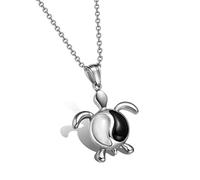 Sea Turtle Gifts for Women - Yin Yang Necklace - Good Luck Charms - Balance Powers Jewelry - Protection Amulet - Positive Vibes Crystal Talisman, Crystal, simulated onyx-white simulated cats eye