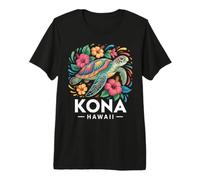 Sea Turtle Hibiscus Tropical Flower Kona Hawaii Beach Premium T-Shirt