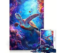 Sea Turtle in Coral Reef Jigsaw Puzzle 1000 Piece for Adults Smart Reason Toy Home Pastime Smooth Edge Art Collectible (50x75cm)