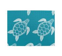 Sea Turtle In Line Art Style,500 Pieces Puzzles for Adults-Wooden Jigsaw Puzzle for Adults Elderly