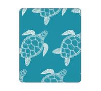 Sea Turtle In Line Art Style Square Mouse Pad Sewn Edge Design 10&12in