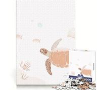 Sea Turtle In The Ocean 1000 Teenager Pieces Jigsaw Puzzle Memory Power Restful Activity Seamless Fit Festive Present (50x75cm)