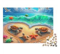 Sea Turtle Jigsaw Puzzle Animal 1000 Pieces Eco-friendly Paper Extra-thick for Kids Beginners Educational Gift 38x26cm/1000pcs