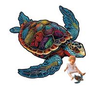 Sea Turtle Jigsaw Puzzle - Artistic Wooden Puzzle for Adults, Colorful Oceanic Landscape, Irregular Shaped Tiles, High Concentration Challenging Game | Family, Relaxation, Free Time