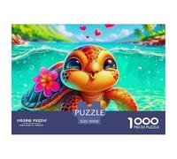 Sea Turtle Jigsaws Kid Age 12 Years Up Impossible And Difficult Challenge 1000 Piece Sea Turtle Challenging Puzzle Games Puzzle Games There Are Letters on The Back 70x50cm/1000pcs
