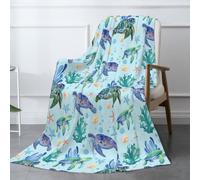 Sea Turtle Kids Blanket Throw Blankets Soft Warm Fleece Blanket for Women Men for Gifts Travel Airplane Bed Couch Car 40"x30"