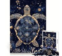 Sea Turtle Kintsugi 1000 Piece Jigsaw Puzzles for Adults Jigsaw Mind Puzzle Mind Calm Art Assembly Unique Gift (38x26cm)