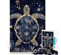 Sea Turtle Kintsugi 1000 Piece Jigsaw Puzzles for Adults Jigsaw Mind Puzzle Mind Calm Art Assembly Unique Gift (38x26cm)