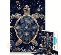 Sea Turtle Kintsugi Puzzle for Teenagers 1000 Pieces Mind Exercise Toy Gentle Relax Design Assembly Xmas Surprise (38x52cm)