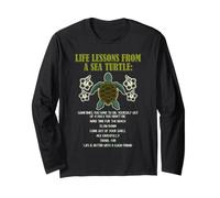 Sea Turtle Life Lessons Beach Wisdom Ocean Lover Quote Long Sleeve T-Shirt