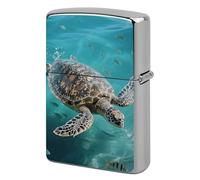 Sea Turtle Lighter Case Classic Pocket Lighter Cover Windproof Flip-Top Metal Lighters Sleeve Double-Sided Lighters Covers for Men Women