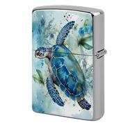 Sea Turtle Lighter Case Pouch Double-Sided Metal Lighter Sleeve Scratch & Drop Resistant Lighters Protector Fits Standard Kerosene Lighters Pocket Protective Cover for Camping Party