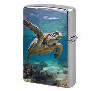 Sea Turtle Lighter Case Pouch Double-Sided Metal Lighter Sleeve Scratch & Drop Resistant Lighters Protector Fits Standard Kerosene Lighters Pocket Protective Cover for Camping Party
