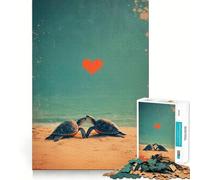 Sea Turtle Love 1000 Pieces Jigsaw Puzzles for Teenagers Logic Sense Toy Simple Fun Smooth Edge Stylish Gift (38x26cm)