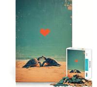 Sea Turtle Love 1000 Pieces Jigsaw Puzzles for Teenagers Solid Logic Toy Peaceful Fun Precision Cut Amazing Present (38x52cm)