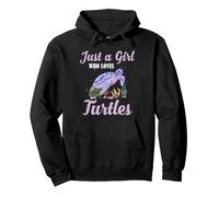 Sea Turtle Lover Girl Watercolor Ocean Wildlife Quote Pullover Hoodie