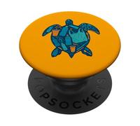 Sea Turtle Made of Ocean Plastics Eco Awareness Design PopSockets Adhesive PopGrip